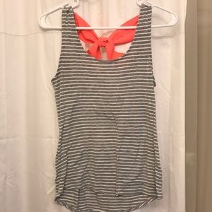 Gray and white striped tank top